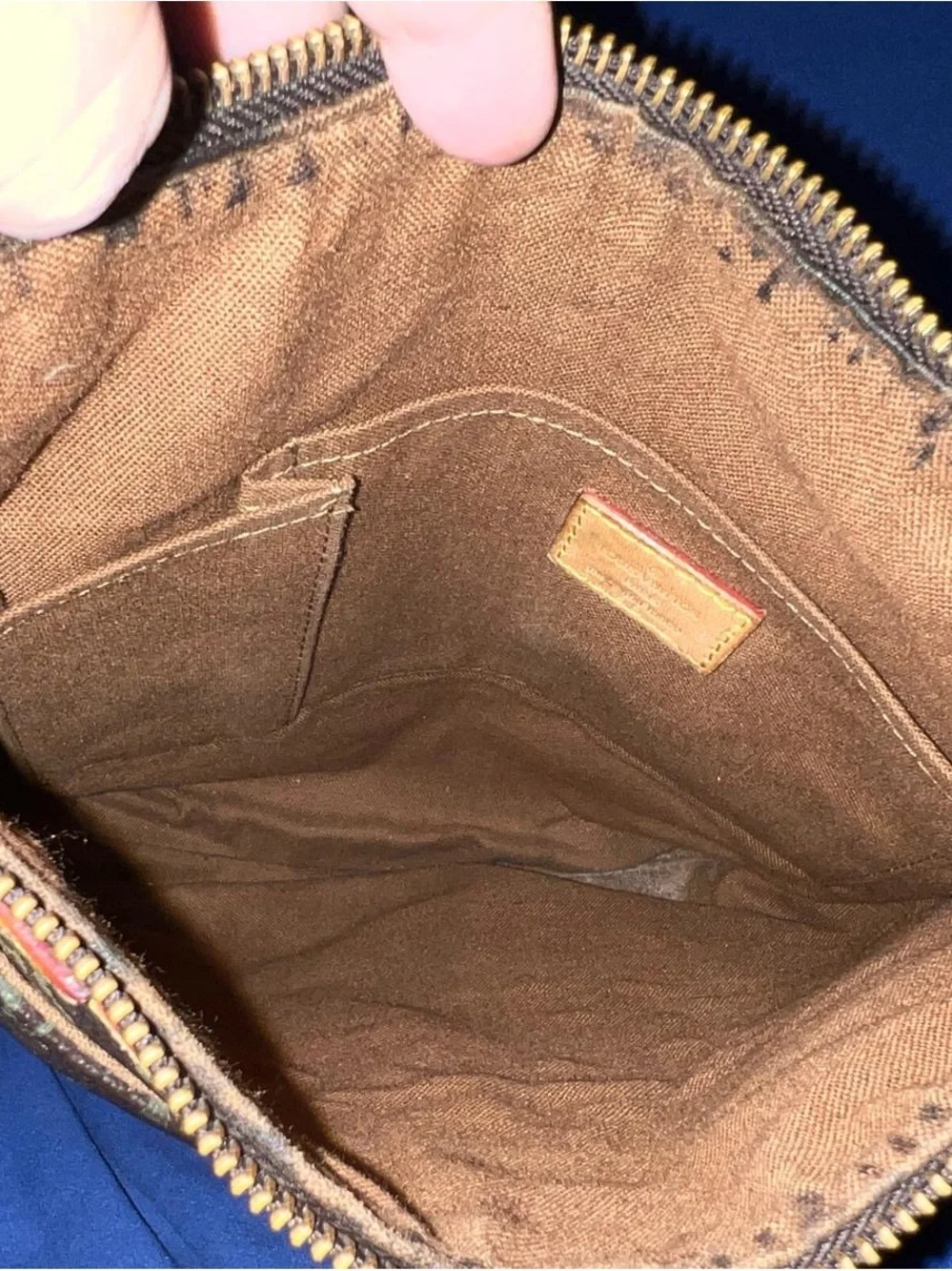 LV Odean PM -Monogram Brown Crossbody Bag with Tan Leather Trim